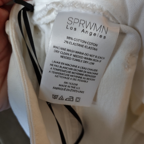 SPRWMN Billie Crop Flare Jeans White New With Defects - Picture 7 of 16